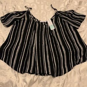 Black/white stripe blouse, M size